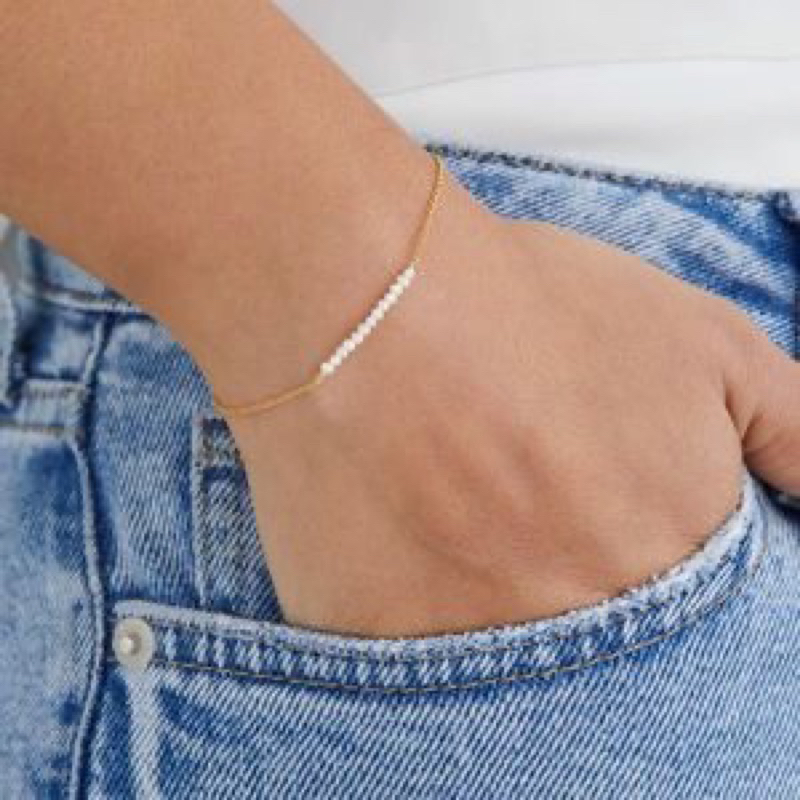 Behati Pearl Simple Korean Bracelet Gelang Rantai Mutiara Korea