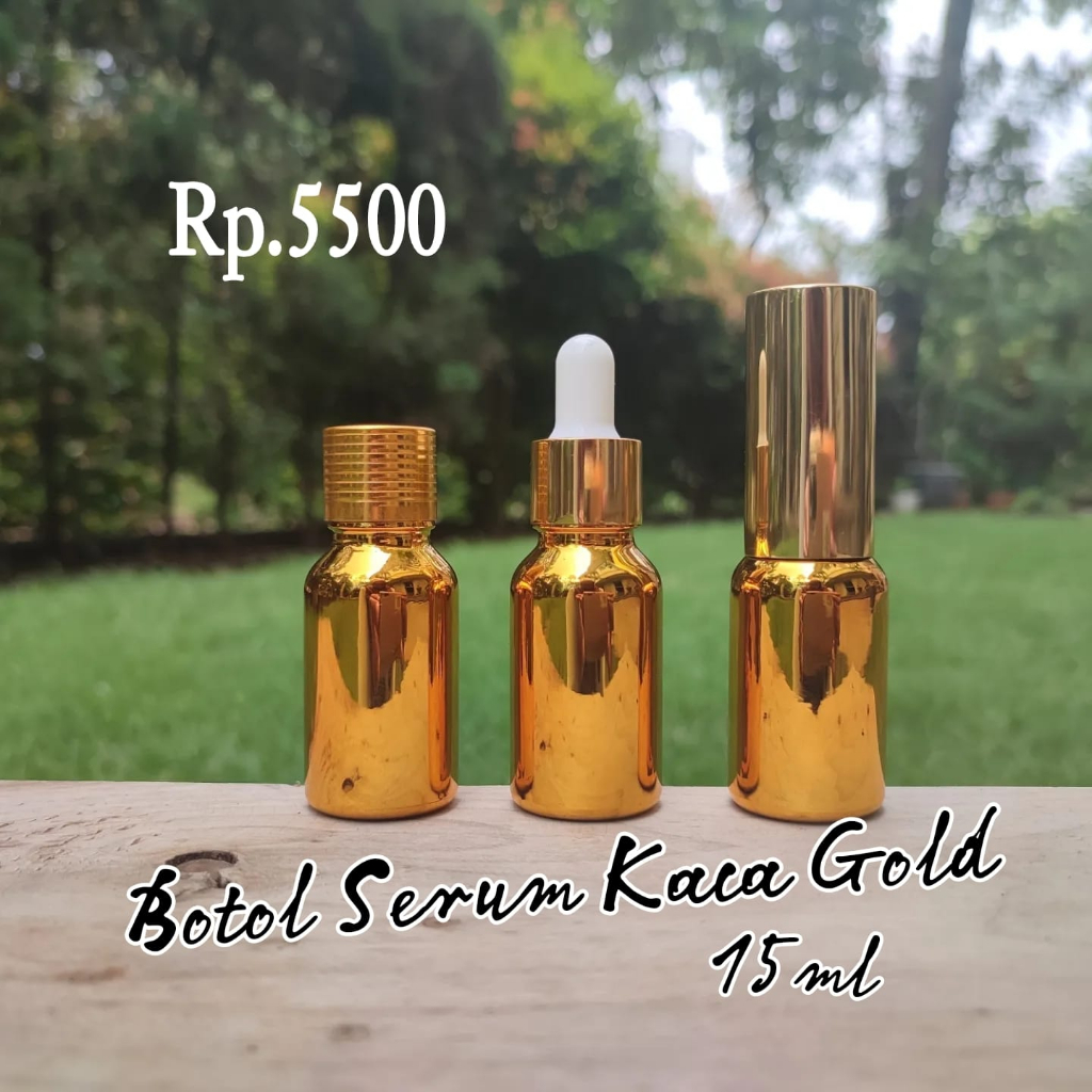 Botol Spray Pump Botol Kaca Gold 15ML Botol Skincare Botol Pump Mist Parfum Toner Cleansing Botol Mi