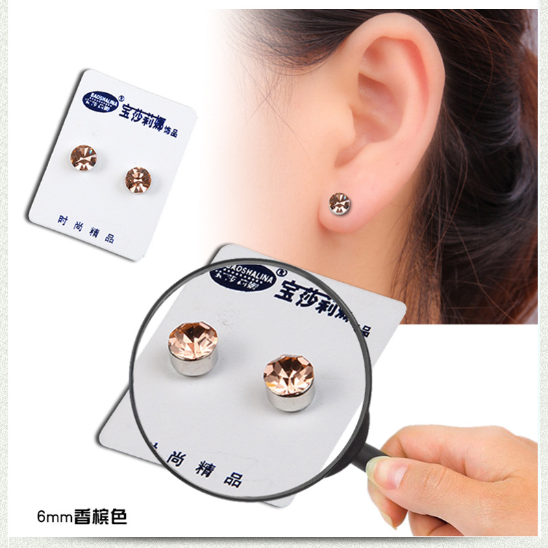 Anting Earrings Korea Aksesoris Fashion Mini Pria Magnetik Wanita Anting-Anting Berlian