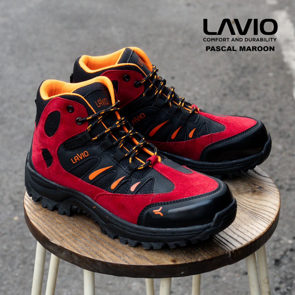 Lavio Sepatu Safety Proyek bangunan Kitchen Jalan Kuat Garansi Original Boots Hitam Original Viora Pascal Ujung Besi Kulit Asli