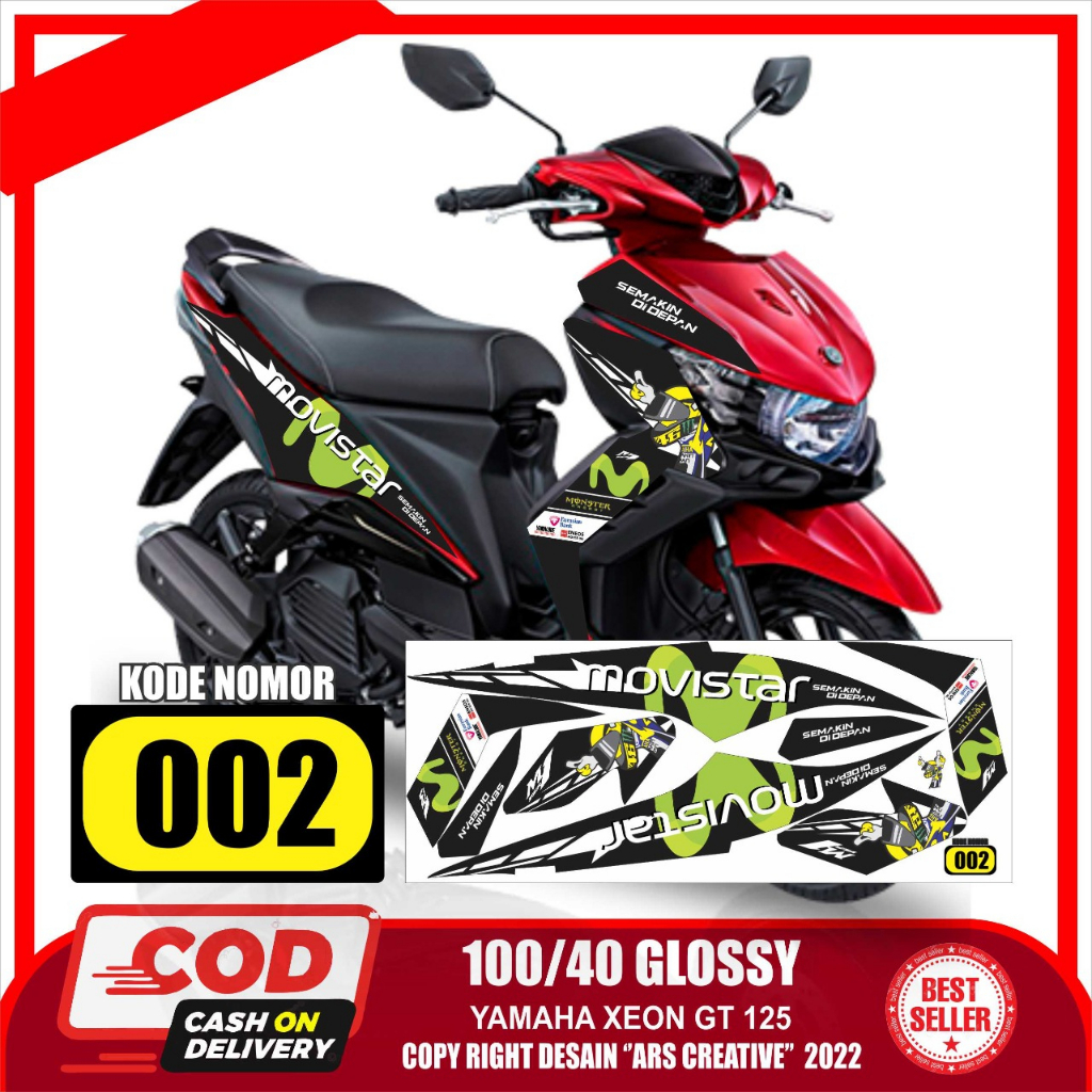 striping variasi Yamaha Xeon GT /stiker decal motor Xeon GT/stiker lis polet Yamaha Xeon GT