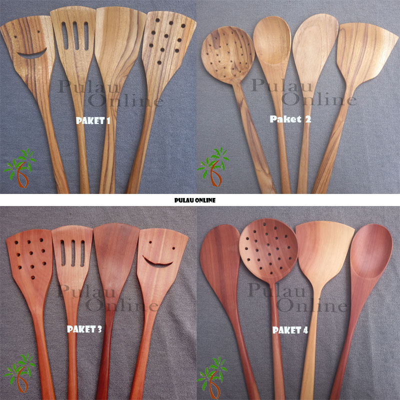 Set Sutil Kayu / Paket Spatula Kayu / Hampers Spatula Kayu / Set Spatula Kayu - Pulau Online