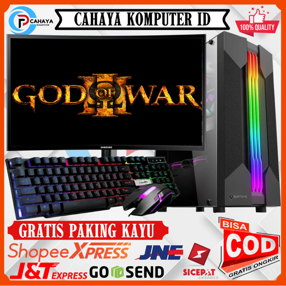 Satu Set Pc Gaming Editting Murah Intel I7 Ram 16Gb Vga 4GB SSD 256Gb Monitor Samsung 24 Inch Melengkung