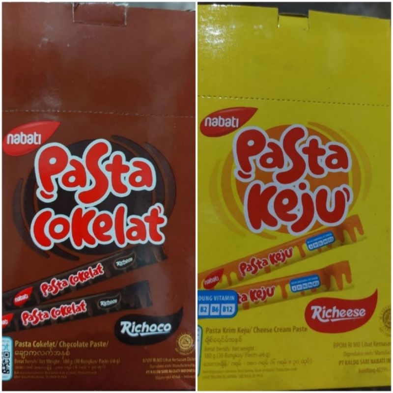 

Nabati Pasta Cokelat Nabati Pasta Keju Richeese Richoco Box Isi 30 Pcs 6 Gr