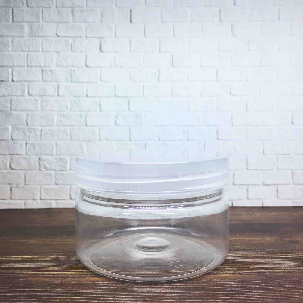 Toples Jar 300ml Plastik PET Silinder Tabung Serbaguna Fox Ulir 300 ml / 0.3 L