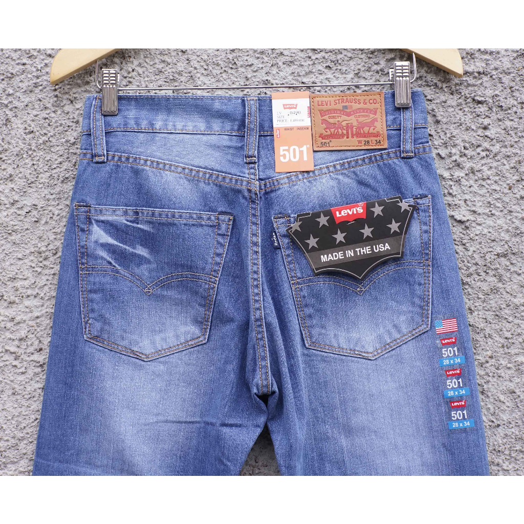 Levi's 501 Made in USA - Celana Jeans Pria - Bonus Paperbag