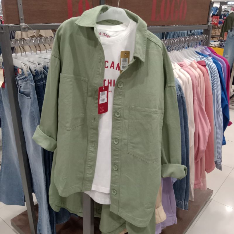 JAKET JEANS WANITA BRAND LOGO ORIGINAL