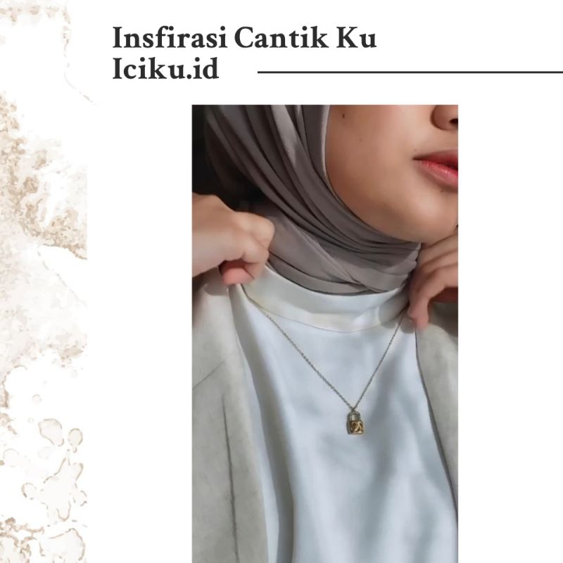 Kalung Hijab Bandul Gembok Silver Anti Karat Necklace Premium Aksesoris Wanita