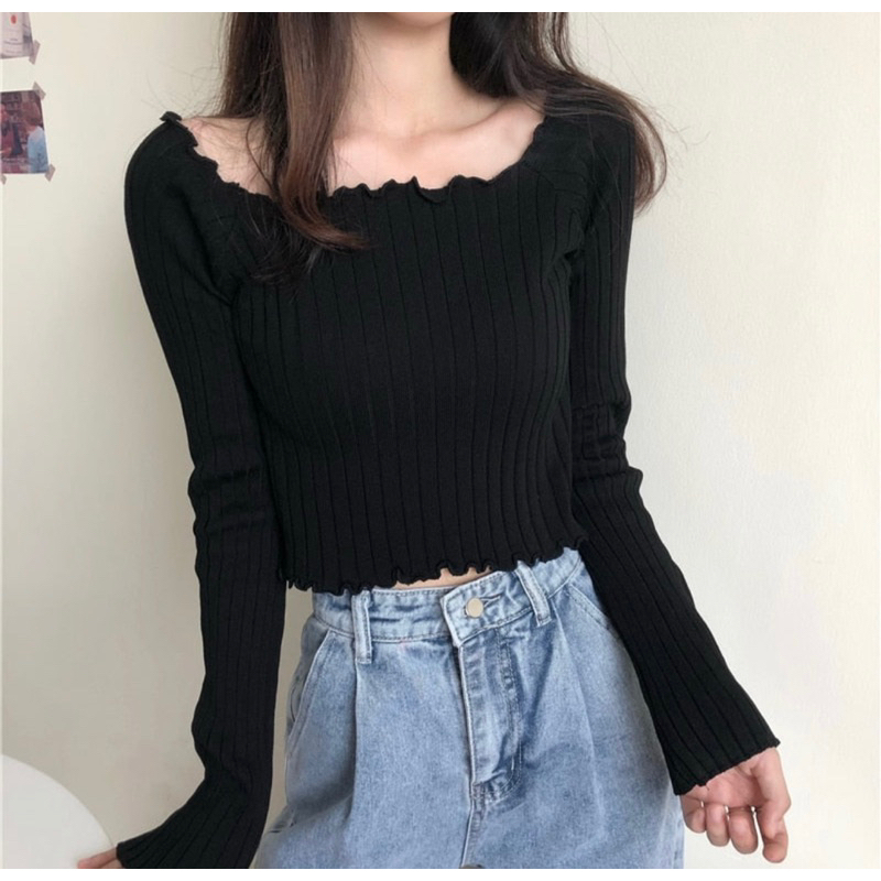 BLOUSE KOREA - BLOUSE CROP - RETUSA BLOUSE