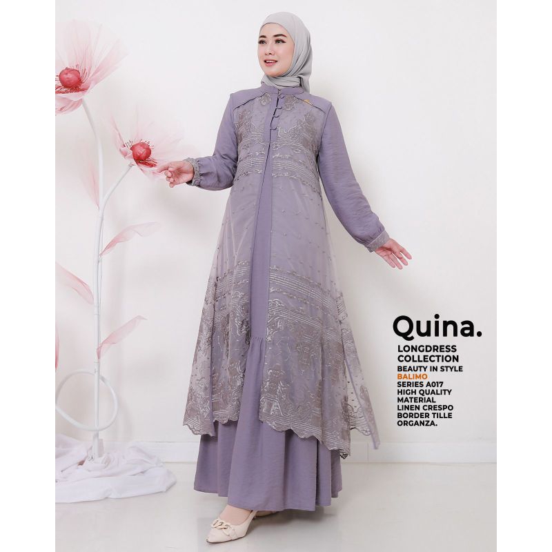 Baju Gamis Dress Wanita Terbaru Quina long dress by Balimo