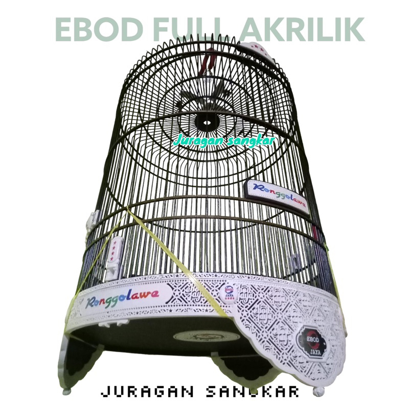 SANGKAR KANDANG MURAI EBOD JAYA FULL AKRILIK