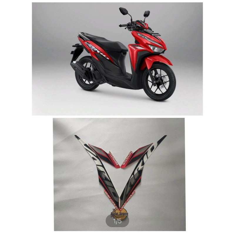 STIKER STRIPING LIS LIST BODI MOTOR VARIO NEW 125 TAHUN 2021 WARNA MERAH STANDAR