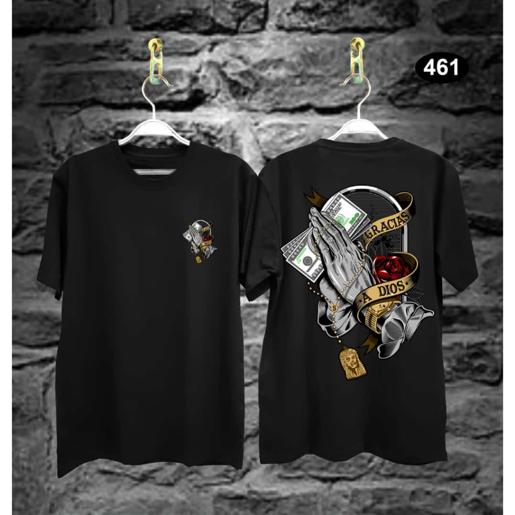 Kaos Tshirt Pria Kapelan Lengan Pendek Premium Terbaru Keren Gambar Gracias Dollar
