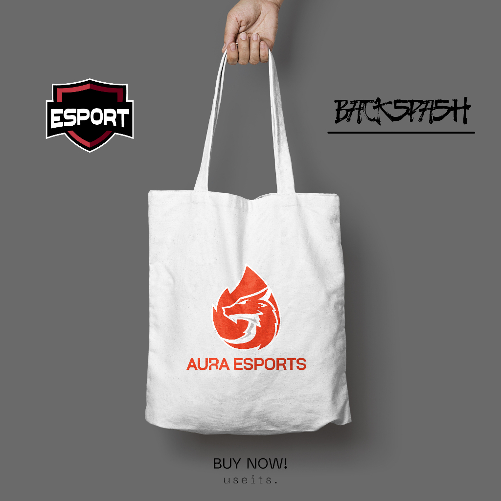 Totebag Tas E Sports EVOS RRQ ONIC Custom Pria Wanita - LOGO E-SPORTS P