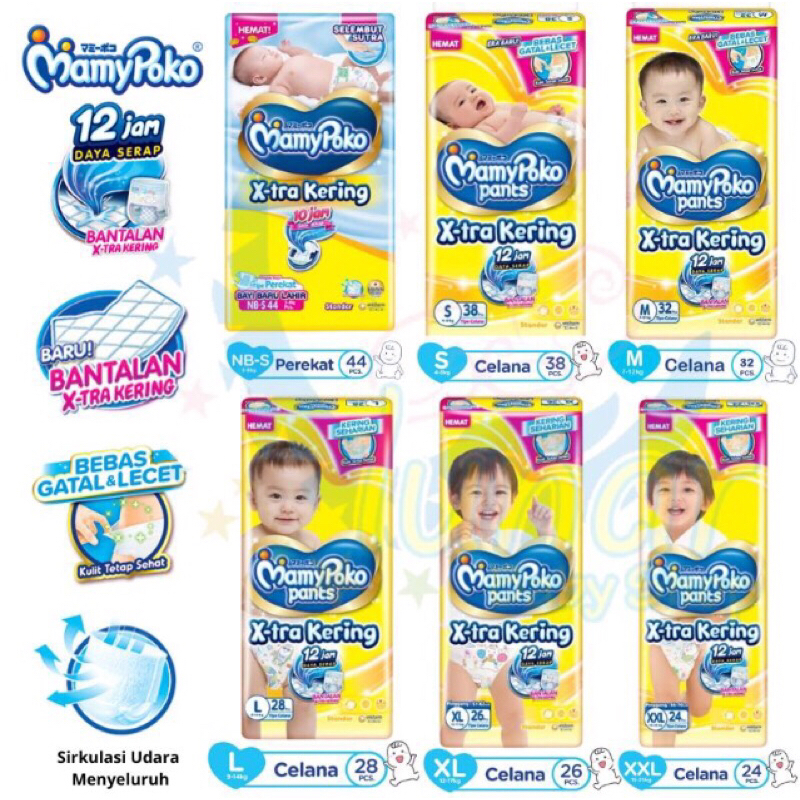 MAMYPOKO Pants Xtra Kering NBS44 | S38 | M32 | L28 | XL26 | XXL24 | M48 | L42