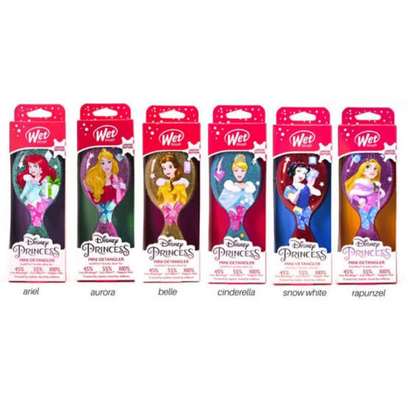 100% ORIGINAL THE WET BRUSH GLITTER BALL DISNEY PRINCESS SISIR RAMBUT