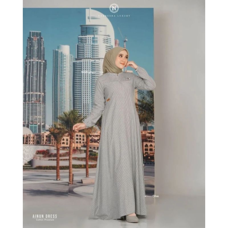 Ainun dress mom by Nadheera Luxury | gamis simple | sarimbit | couple set | gamis keluarga