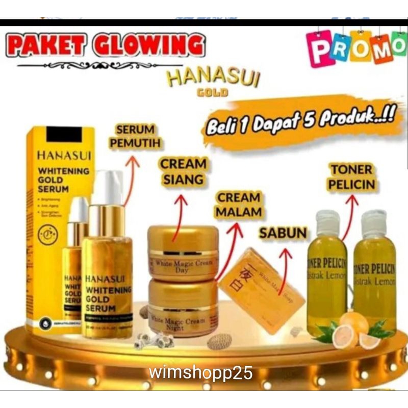 Paket Glowing Hanasui 5in1 Toner 2pcs