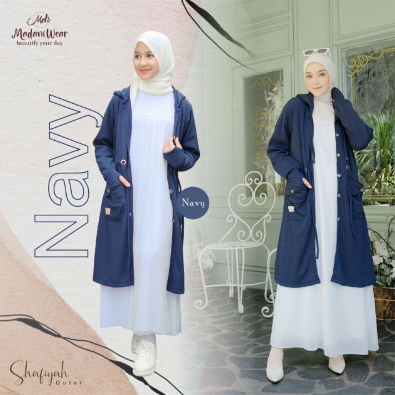 Outer Shafiyah Madani wear Alietha | Shafiyah Mom n kids Outer Cardigan Muslimah Long Outer