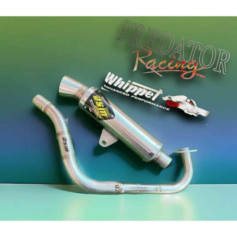 Knalpot samlong kenalpot RACING DSM fullsytem inlet 38mm dan 55mm pnp mio sporty/mio smile/scoopy/va