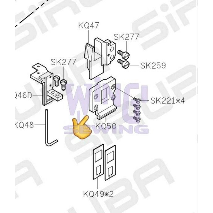 KQ50 SIRUBA Sambungan Dudukan Gigi Mesin Jahit Obras Industri KQ-50