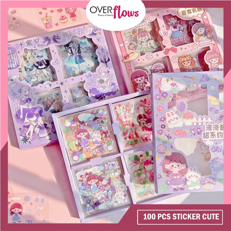 OVERFLOWS.ID STICKER MOMO 100 LEMBAR BOBO MOMO STIKER BOX ISI 100 PCS STIKER LUCU MURAH