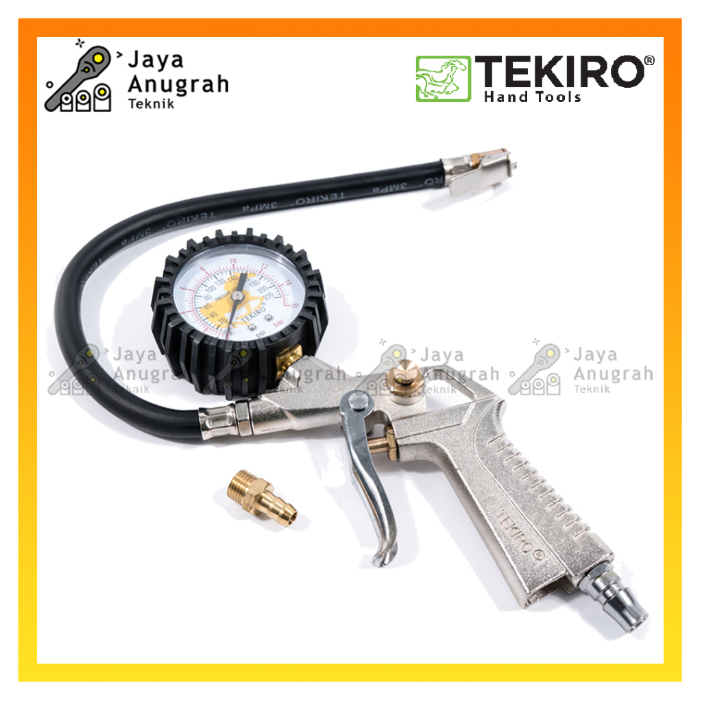 Tire Pressure Gauge Tekiro / Tire Inflator / Alat Pompa Ban Isi Angin Ukur Tekanan Ban
