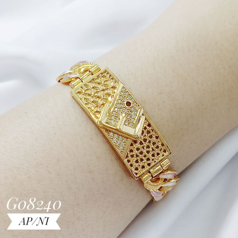 Gelang xuping sisik naga plat mix gold G08240