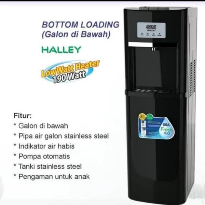 WATER DISPENSER GEA HALLEY GALON BAWAH - DISPENSER GALON BAWAH LOW WATT - DISPENSER GEA GALON BAWAH 
