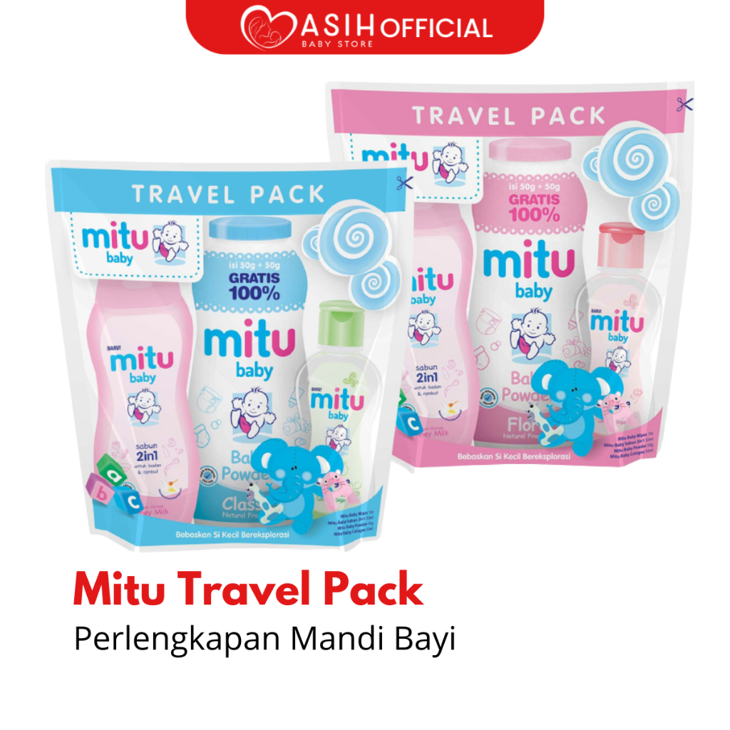 Mitu Baby Travel Pack 4 in 1 Ziplock Perlengkapan Mandi Bayi Set