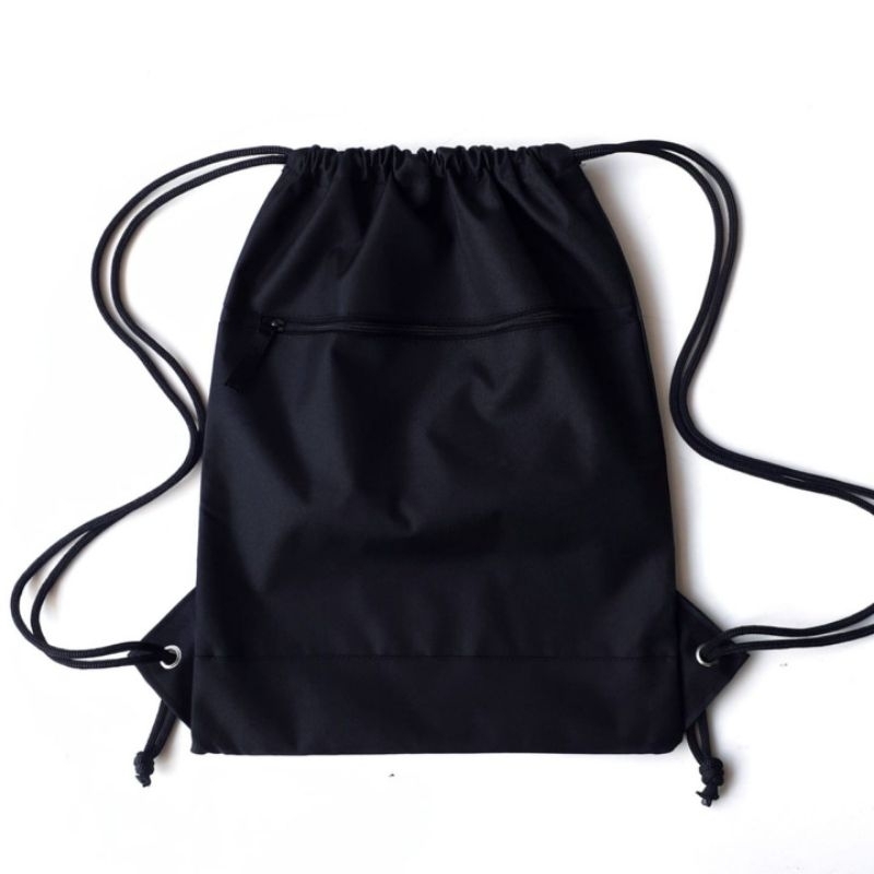 Tas Serut Hitam Polos