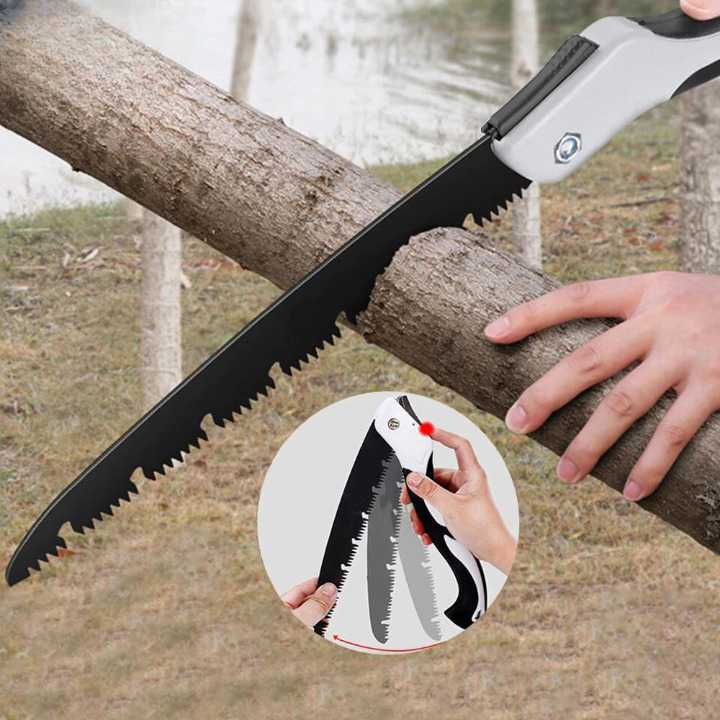 KNIFEZER Gergaji Lipat Portabel Folding Wood Hand Saw - LA146 - Black