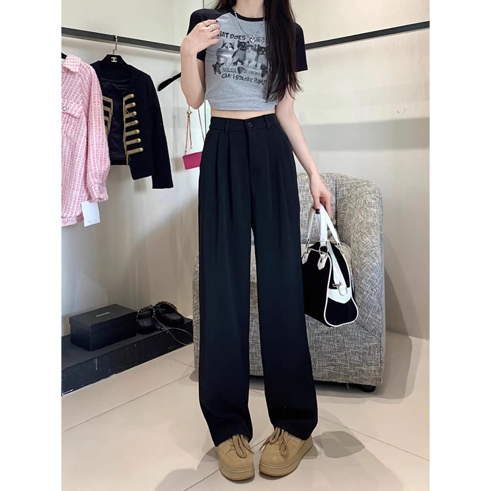 SHOEGALLERY TG1713 Celana Kulot Wanita Loose Pants Highwaist Wanita Celana Kantor Kasual Gaya Korea Kekinian/Kulot Highwaist Anti Kusut Merk Levieree Lokal