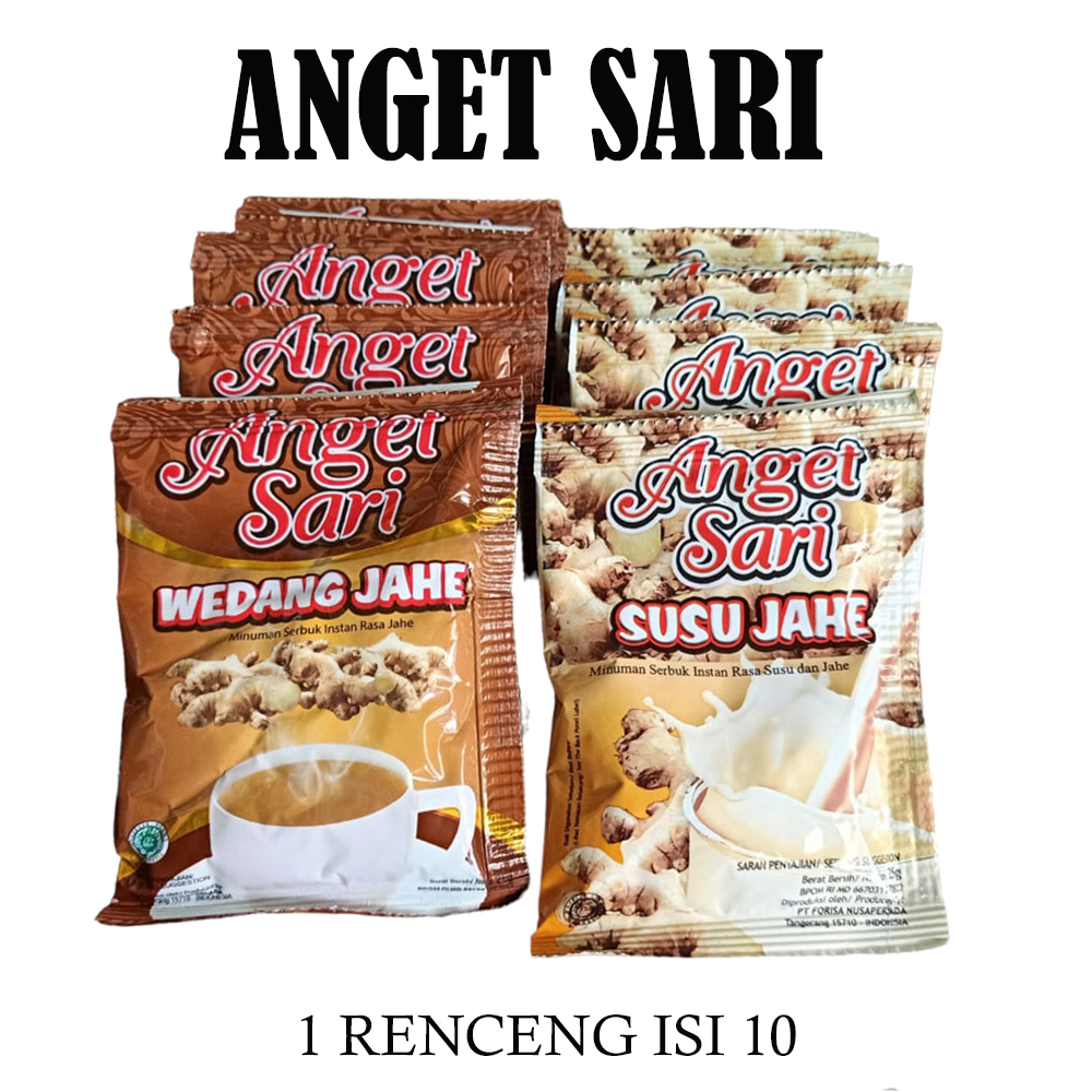 ANGET SARI WEDANG JAHE/SUSU JAHE 1 RENCENG ISI 10 SACHET