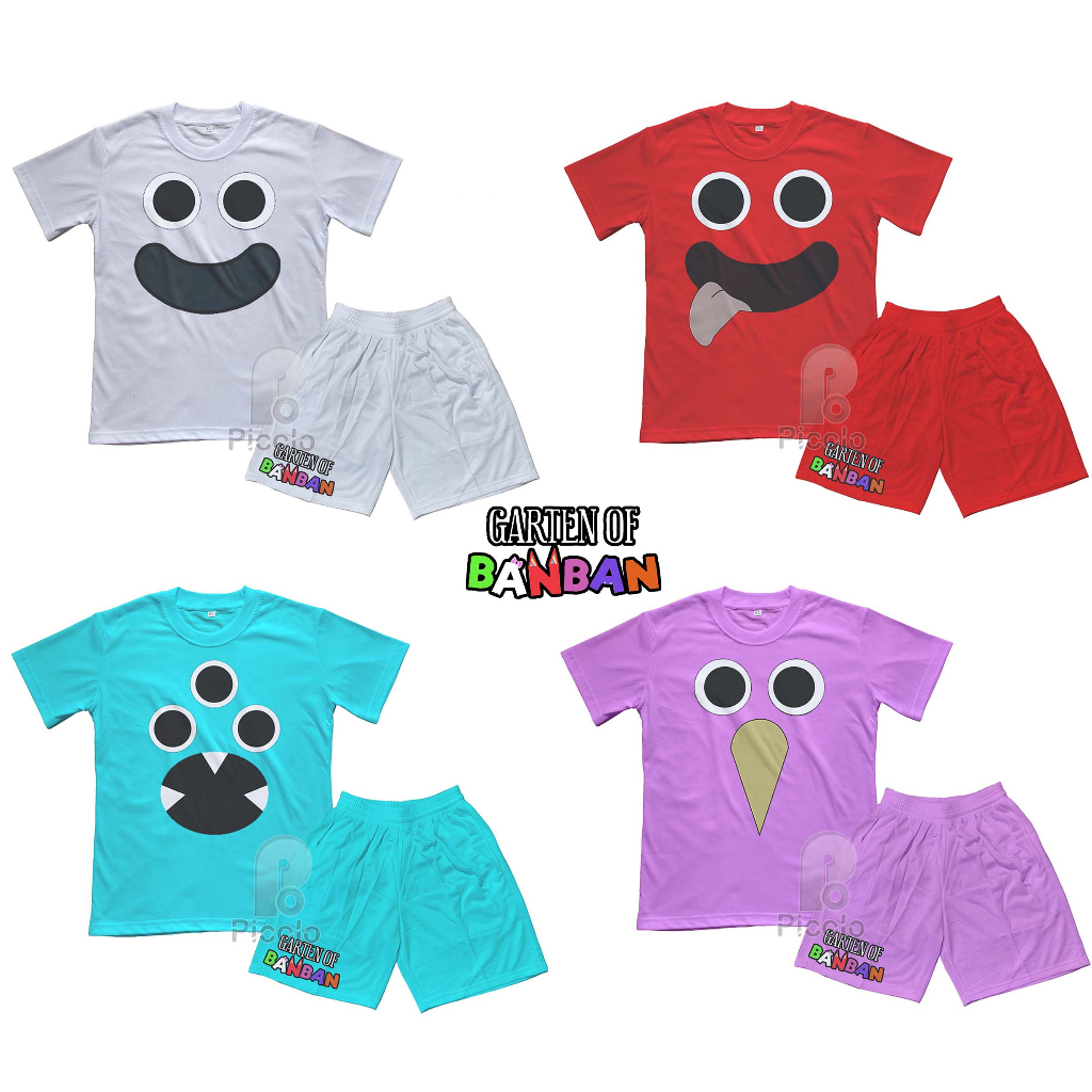 (FREE NAMA) BAJU KAOS SETELAN ANAK MOTIF KARAKTER GARTEN OF BANBAN UNISEX Bahan COTTUN