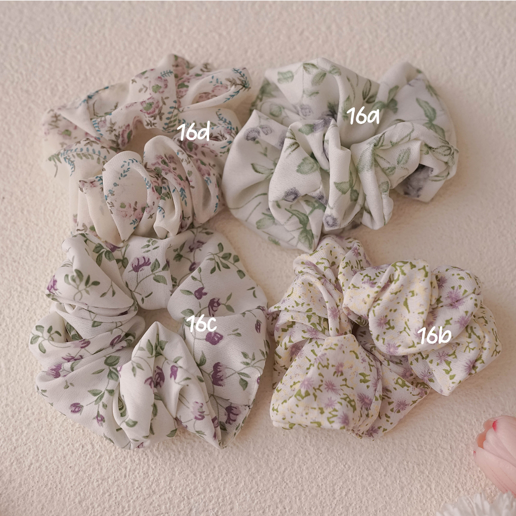 Scrunchie Ikat Rambut Bunga-Bunga Warna - Madebyhara [Part 2]