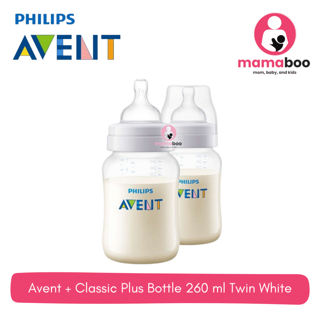 Avent + Classic Plus Bottle 260 ml Twin White