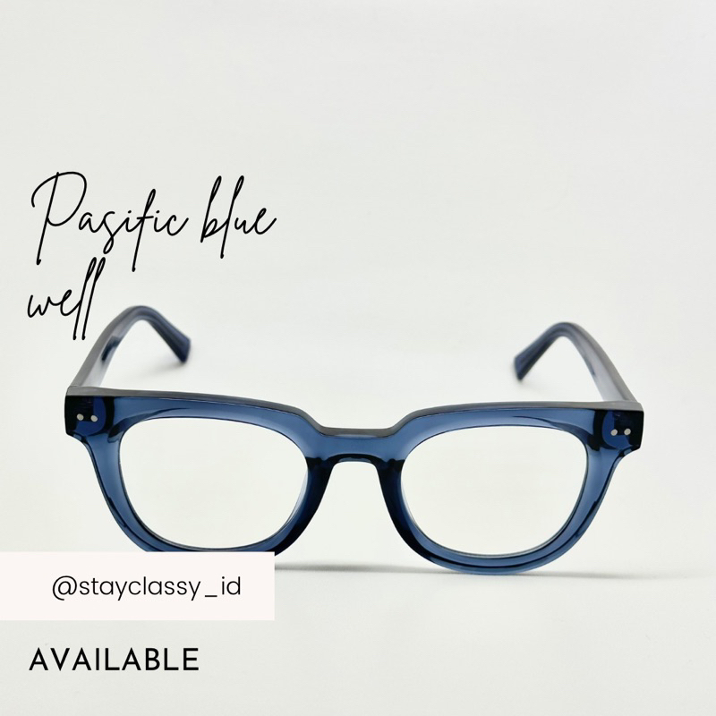 well | pasific blue | acetate frame | kacamata retro vintage | UV protection, anti radiasi