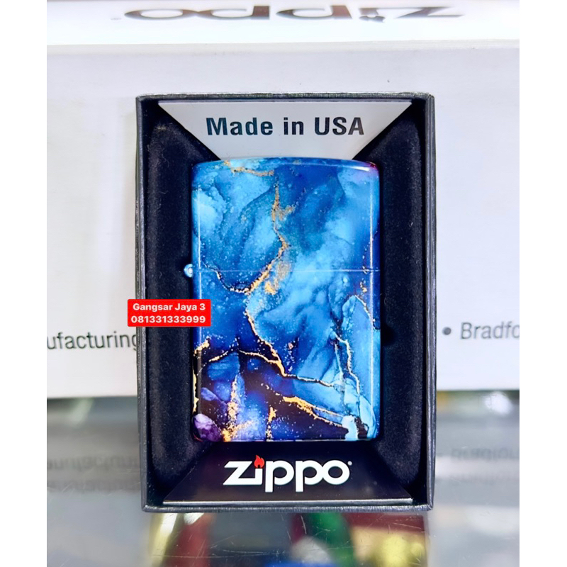 korek zippo original edisi ASIA CN205-3205 Blue pirus
