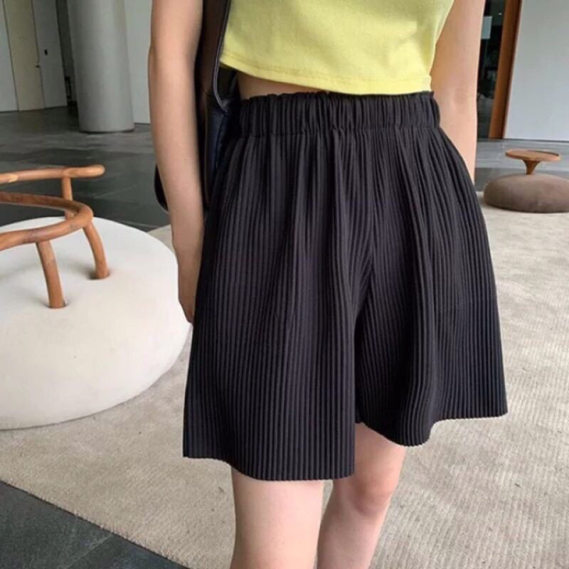 Celana Pendek Wanita | Celana Pendek Plisket Lidi | Celana Pendek Premium