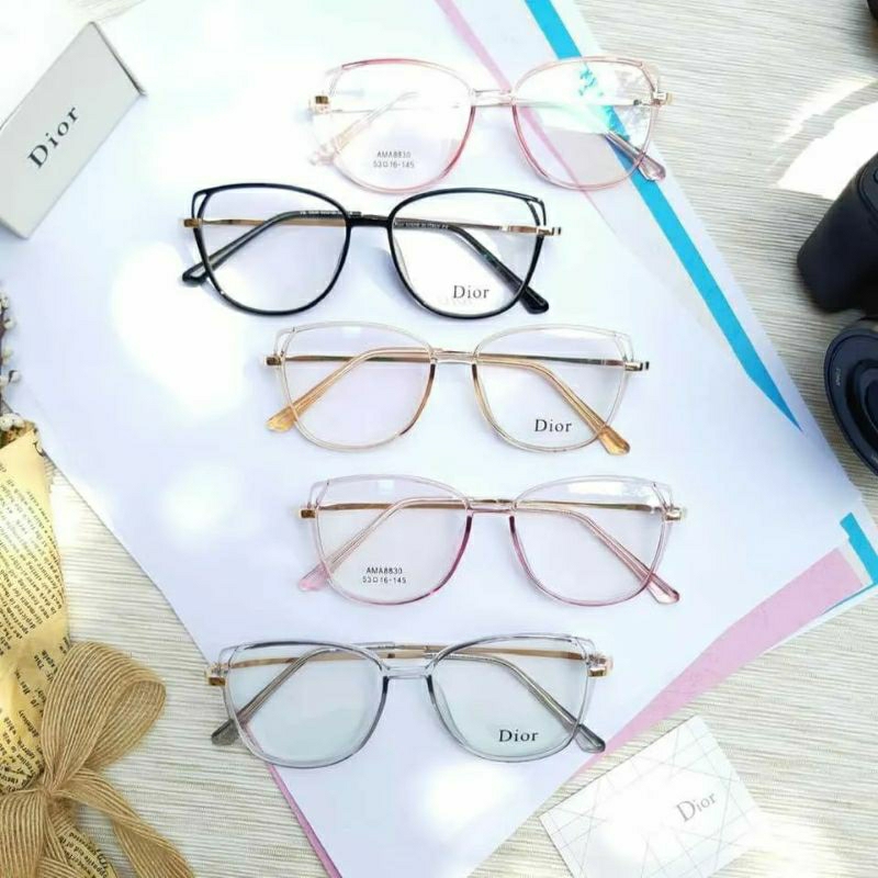 COD KACAMATA FRAME DIOR WANITA DIOR CAT EYE KACAMA PHOTOCROMIK ANTIRADIASI MINUS