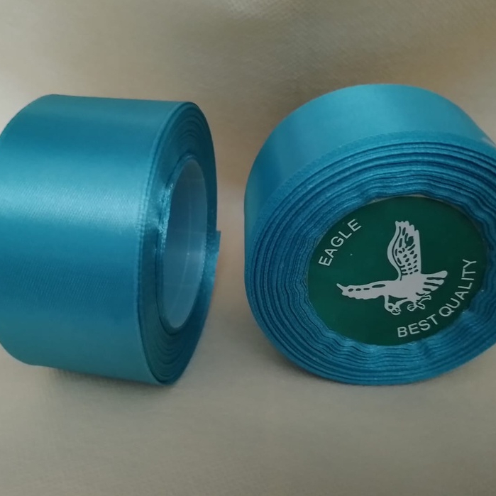 

Pita Satin Warna Biru Turkish Ukuran 4cm / 1.5 inch per roll pita bucket bunga pita hias pita kado