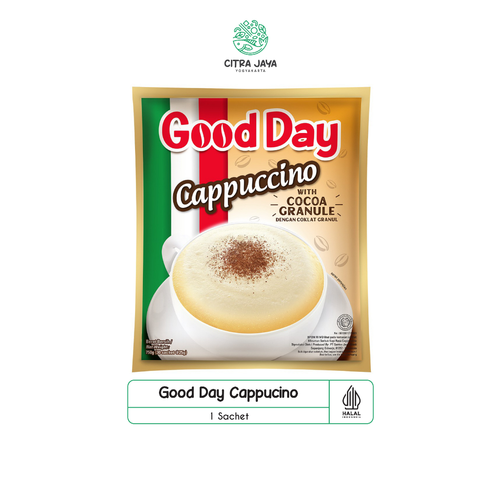 

Good Day Cappuccino With Cocoa Granule Sachet 25g - Citra Jaya Yogyakarta