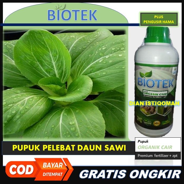 (PROMO) BIOTEK Pupuk Organik Cair 500 Ml Pelebat Daun Sawi Subur dan Berbuah Maksimal - Pupuk Tanama