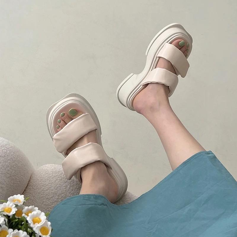 Nadilastuff Seola Platform Wanita Sandal Korea Wanita Hak Tahu Ringan