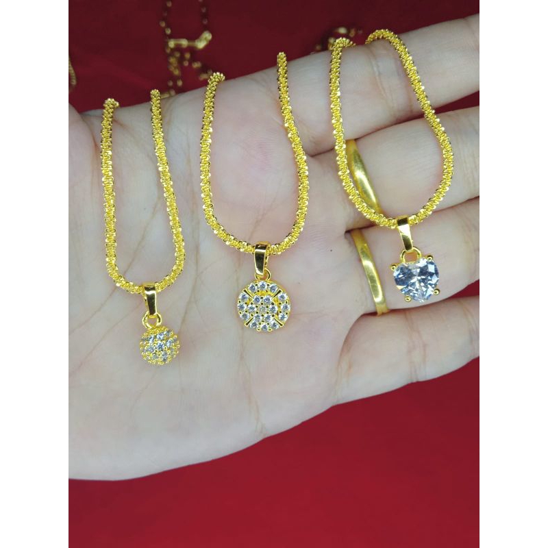 kalung nanas kristal lapis emas 24k