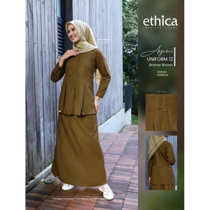 Gamis Bunda Gamis ASN/PNS Ayumi Uniform 12 Bronze Brown
