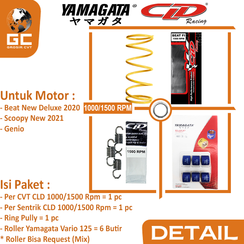 Paket Per CVT + Sentrik + Roller Honda Genio Beat Deluxe Scoopy New Vario Spacy 110 CLD YAMAGATA 1000/1500 RPM