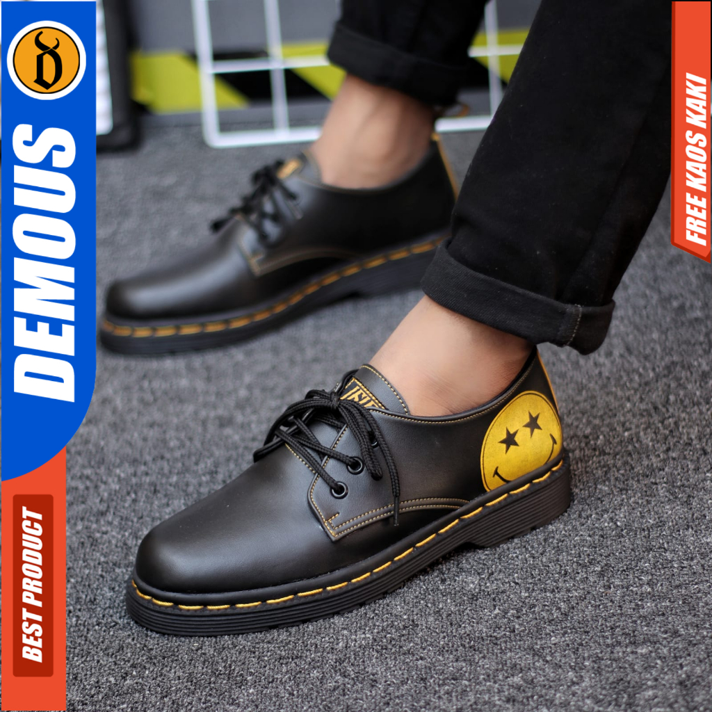 Sepatu Formal Pantofel Docmart Low Boots Hitam Pria