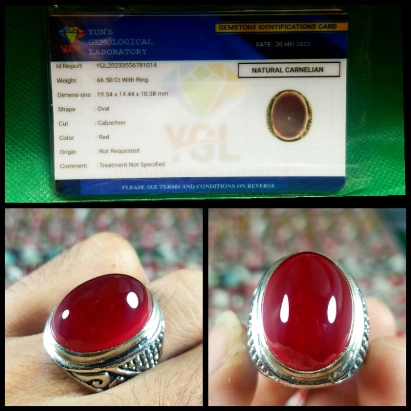 PLUS MEMO NATURAL RED BARON BATU AKIK CINCIN PERMATA 393